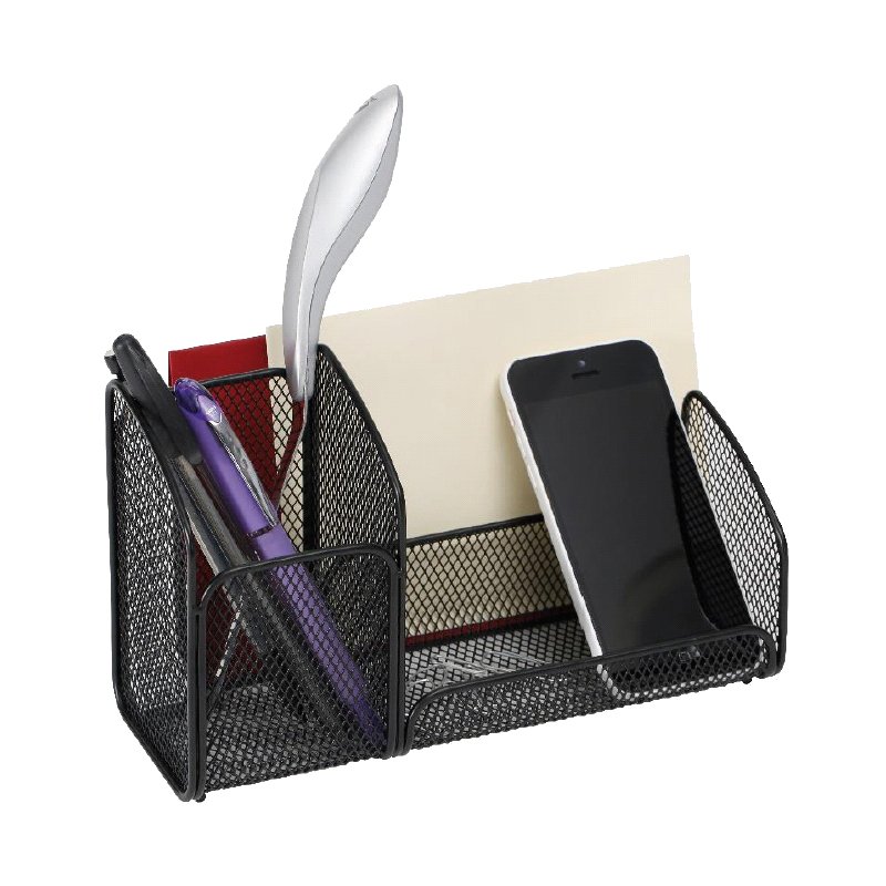 ALBA porte-stylos MESHTRI métal grillagé, 3 compartiments, gris